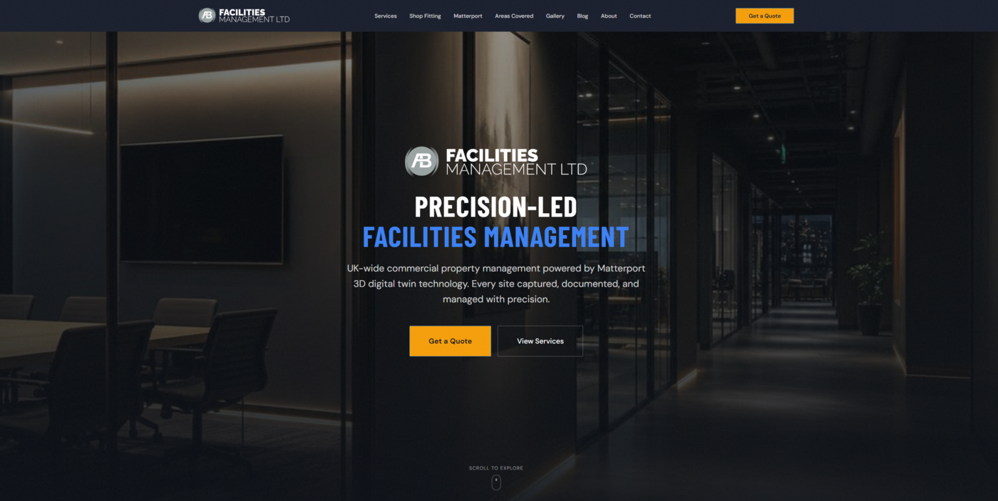 AB Facilities Management website homepage