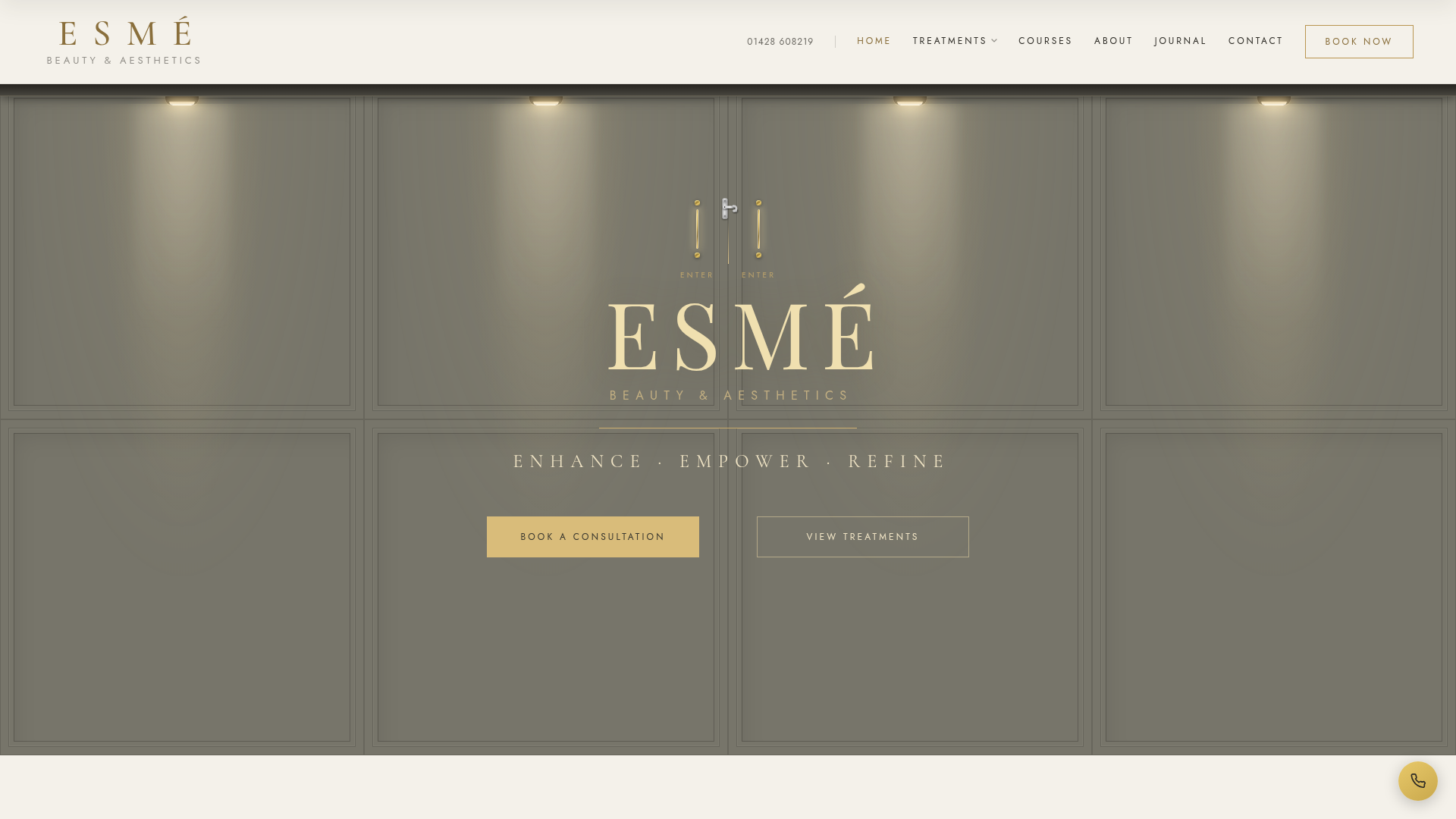 ESMÉ Beauty & Aesthetics website homepage
